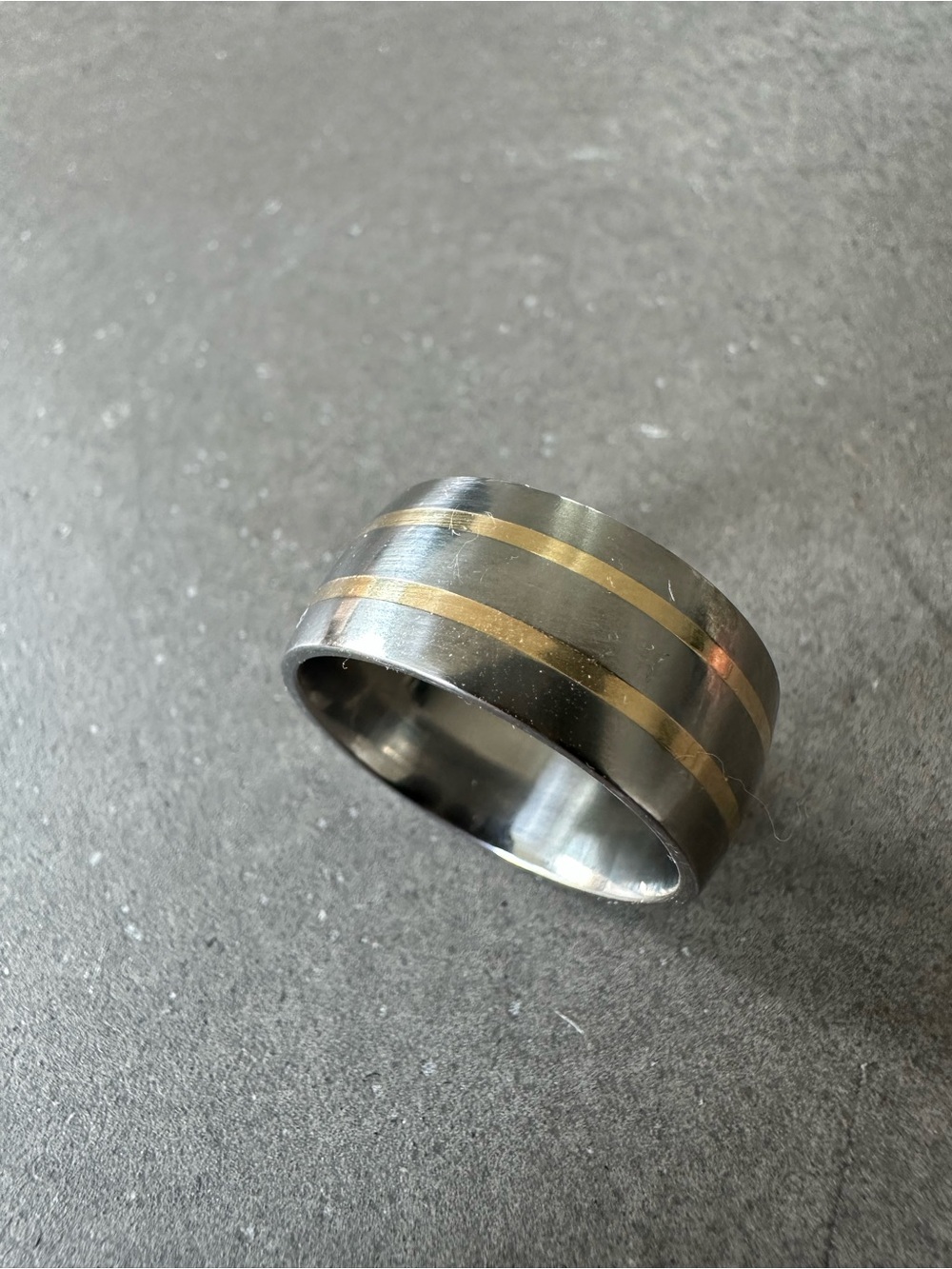 QG Titanium & 14k Comfort Fit 10mm Wedding Band